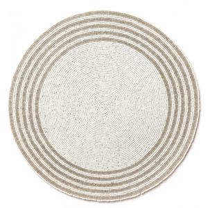 Venta Directa de Fábrica en India, Mantel Individual de PVC Color Caqui con Bordado de Cuentas de Vidrio Fácil de Limpiar, Tipo Almohadilla, Precio al por Mayor - Product Image 5