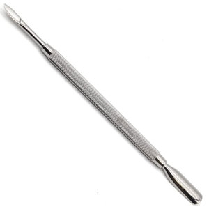 Empujador de Cutículas de Acero Inoxidable de Doble Cara con Diseño Angulado, Herramienta Elegante para Limpieza de Uñas, Color Personalizado, Etiqueta Personalizada de Alta Calidad - Product Image 1