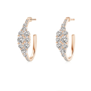 Boucles d'oreilles créoles Vaayu Jewels en diamant, or jaune 10K 14K 18K, argent 925 935, cadeau de luxe pour femme, fiançailles, fête, mariage - Product Image 2