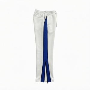 Custom Logo Oversized Baggy Sweatpants Heavyweight Wide Leg <b>Trousers</b> <b>Elastic</b> <b>Waist</b> Zipper Side Stripe Streetwear Pants - Product Image 2