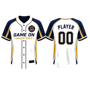 Camiseta de Béisbol Game On Industries para Hombre, Manga Corta, Blanca y Verde, Sublimada, Absorbe la Humedad, Corte Regular, Ropa Deportiva para Adultos - Product Image 3
