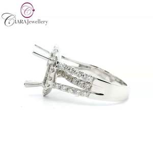 AU750 18K คลาสสิกสีขาวทองสามม้วนสายเพชรธรรมชาติแท้4.00CT รูปหัวใจแหวนยึด - Product Image 2