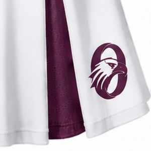 <b>White</b> Burgundy Sublimated Sleeveless Cheerleading Uniform <b>Set</b> Team Athletic <b>Top</b> <b>Skirt</b> Sportswear Training Performance Custom - Product Image 5