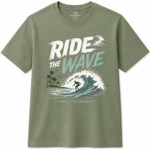 Camiseta de Manga Corta para Hombre, Color Verde Oliva, Cuello Redondo, Corte Regular, Diseño de Letras Estampadas con Transferencia Térmica, Informal, 100% Algodón - Product Image 1
