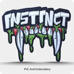 Custom Cloth Embroidery Large Iron on Patch 3d <b>Puff</b> Logos Embroidered Name Letter Hook and Loop Security Patches for Clothes <b>Bag</b> - Product Image 1