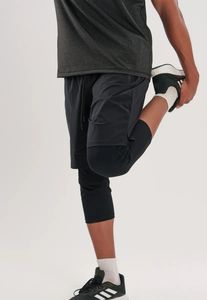 Shorts de bain modestes pour hommes, style Awrah, en tissu toile écologique et respirant, couleurs personnalisables, taille élastique - Product Image 2