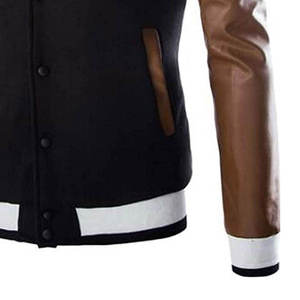 Stylish Men Wool <b>Leather</b> Varsity <b>Jacket</b> Letterman Baseball Bomber College <b>Jacket</b> Custom Logo Premium <b>Winter</b> Streetwear Fashion - Product Image 2