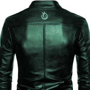Veste en cuir pour hommes, manteau élégant, col montant, fermeture éclair pour adolescent Punk Vintage, couleurs brillantes, veste de moto tendance 2021 - Product Image 5