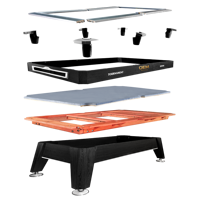 Table de billard américaine de luxe pour tournoi, en contreplaqué massif, avec système de poches en cuir véritable, plateau en ardoise, service direct usine OEM ODM pour la maison