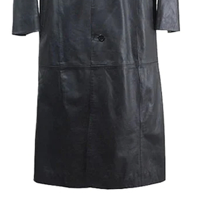 <b>Women</b> Leather Long Trench Coat – Winter Style Embossed Front Turtleneck Collar OEM ODM Wholesale - Product Image 3