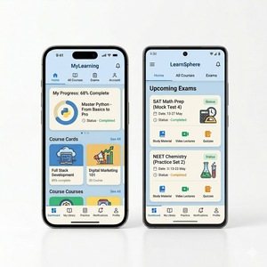Application éducative RoyalCraft pour Android/iOS pour les étudiants, cours en ligne, matériels d'étude, vidéos, exercices, tests, développement des compétences - Product Image 2