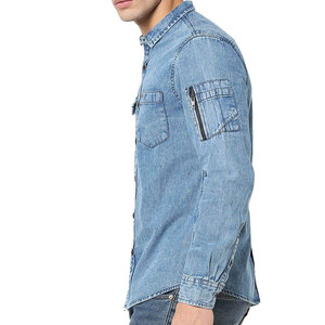 Chemise en jean pour homme de style streetwear haut de gamme, nouveau design, motifs unis et imprimés, qualité supérieure, best-seller et abordable - Product Image 2