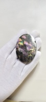 Cabochon ovale en labradorite bleu vif |   Effet de changement de couleur naturel de la Spectrolite |   Cristal de guérison violet personnalisé et éclatant