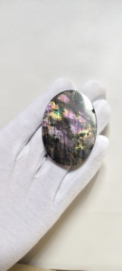 Cabochon ovale en labradorite bleu vif |    Spectrolite Naturelle de Qualité |   Lot de cabochons éclatants en pierre de guérison, cristal violet chatoyant - Product Image 4