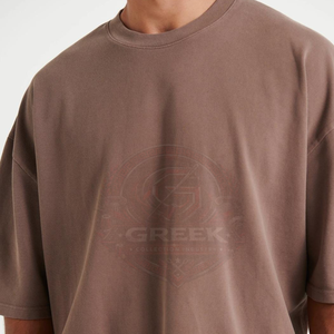 Camisetas Extra Grandes para Hombre, de Algodón Suave, Grueso, Transpirable, de Secado Rápido, Manga Corta, Estilo Urbano, Casual, Corte Holgado, OEM ODM - Product Image 5