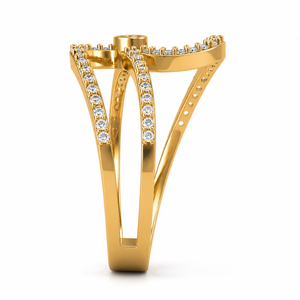 แหวนวงกลม Infinity Loop Pave ดีไซน์ทันสมัย ทองคำแท้ 18K ประดับเพชรทรงกลมเพาะเลี้ยงในห้องปฏิบัติการ รับรองโดย IGI แบบเปิด รับผลิตตามสั่ง (OEM) เครื่องประดับสั่งทำพิเศษ - Product Image 2
