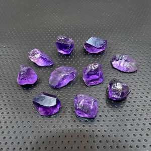 คริสตัลอเมทิสต์ดิบคัดสรรด้วยมือ 10 ชิ้น สีม่วงเข้ม ขนาดใหญ่ เกรด AAA สำหรับทำเครื่องประดับ - Product Image 2