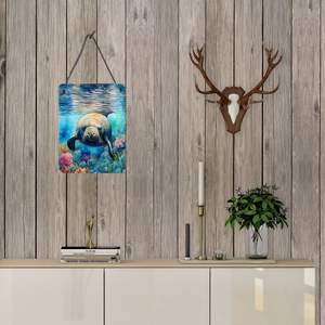 New 12x16 Aluminum Metal Sign Manatee Wall Door Hanging Plaque for Kitchen <b>Bar</b> Bathroom <b>Home</b> Decor Front Door - Product Image 3