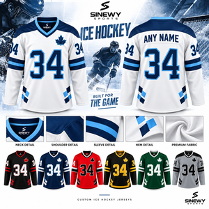 Nouveau design 2026 Maillots de hockey sur glace de haute qualité personnalisés imprimés par transfert thermique à manches courtes en tissu mesh unisexe anti-bactérien coupe ajustée - Product Image 6