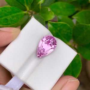 Pierre de Kunzite naturelle en forme de poire, pierre précieuse rose facettée de qualité supérieure pour la fabrication de bijoux - Product Image 5