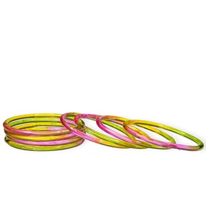 Trendy Kashmiri Multicolor Jelly Plain Glass <b>Bangles</b> Set Lightweight Comfortable Daily Wear Wedding Stackable Jewellery - Product Image 1