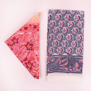 Handcrafted Block Printed Cotton <b>Bandanas</b> Featuring Traditional Motifs Floral Paisley Geometric Patterns Various Face Cover - Product Image 1