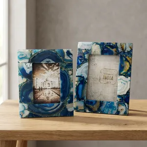 20 Word Product Title: Handmade Blue Marble Agate Quartz Photo <b>Frame</b> Rectangular Tabletop Display Decorative <b>Picture</b> <b>Frame</b> - Product Image 6