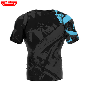 Maillot de compression à manches courtes personnalisé pour MMA, BJJ, grappling, sportswear respirant, séchage rapide, imprimé par sublimation, pour la gym - Product Image 2