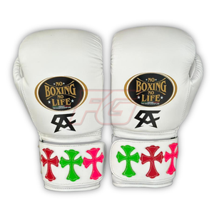 Gants de boxe en cuir No Boxing No Life avec poignées extensibles, respirants, antidérapants, fermeture à lacets pour l'entraînement de boxe - Product Image 2