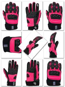 <b>Full</b> Finger Summer Leather Racing Gloves for Motorcycle Motocross-Non-<b>Slip</b> Unisex Black/Blue/Red Buckle Closure - Product Image 5