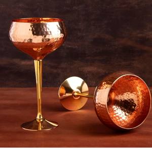 Copas de Cóctel y Vino Tinto de Acero Inoxidable Personalizadas, Recubiertas de Cobre Puro, Diseño Moderno para Bodas y Fiestas - Product Image 3
