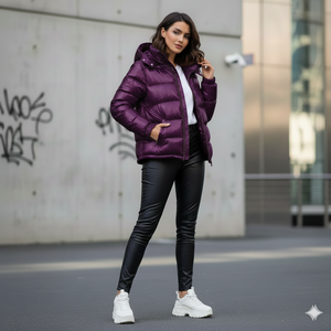 Nueva Chaqueta de Plumón de Pato Blanco para Invierno, con Cuello de Piel de Zorro Auténtica, Mangas Tejidas, Parka Corta para Mujer, Abrigo Cálido y Moderno con Piel Animal - Product Image 4