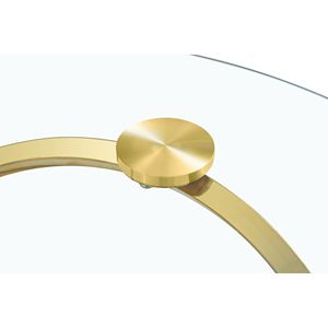 Tavolino da Caffè Moderno Rotondo in Vetro con Finitura Cromata per Soggiorno, Piano in Vetro Temperato Dorato - Product Image 5