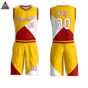 ชุดบาสเก็ตบอลพิมพ์ลายคุณภาพสูง ดีไซน์โดดเด่น สำหรับผู้ชาย แห้งเร็ว ระบายเหงื่อได้ดี ผลิตจากโพลีเอสเตอร์ 100% ขายส่งชุดกีฬา - Product Image 1