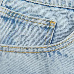 Short en jean ample pour homme, en coton bleu respirant, coupe-vent, séchage rapide, avec cordon de serrage, style urbain, vente en gros, haute qualité - Product Image 4