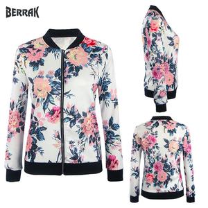 <b>Women</b> Biker Celebrity <b>Camo</b> Flower Floral Print Bomber Jacket Outwear <b>Coat</b> P4PM - Product Image 2