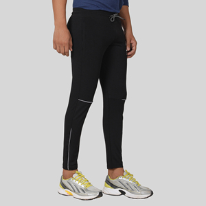 Pantalon de survêtement sport bleu quatre directions avec bande latérale, logo personnalisable, impression HD, délavage coloré, 100 % polyester, séchage rapide, tailles homme M/L/XL - Product Image 5