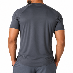 T-shirts de sport pour hommes OEM 100% coton extensible, confortables, légers, à séchage rapide, écologiques, pour l'entraînement et le fitness - Product Image 2