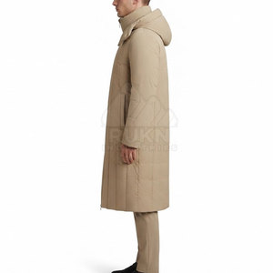 New Arrival Men's Waterproof Lightweight Long <b>Bench</b> <b>Coat</b> Hooded Winter Full Front Zipper Warm Outdoor Custom Wholesale - Product Image 3