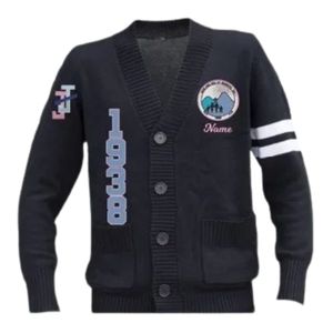 Cardigan en tricot style universitaire Jack and Jill Founding Philadelphia Chapter, style Letterman, boutonné, chaud, décontracté, vêtement haut de gamme - Product Image 1