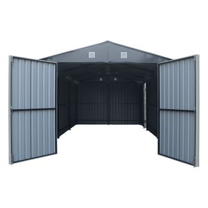 Garage in Metallo 3x6m con Doppie Porte e Ingresso Laterale, Altezza Massima 2,4m TMG MS1020B - Product Image 6