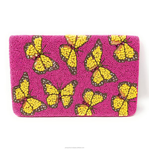 Multicolor Geometric Pattern Beaded Fold Clutch Bag Custom Size Magnetic Closure Luxury Fashion Party Bridal Wedding Stylish - Product Image 3