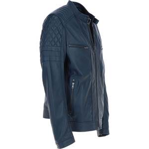 Blouson aviateur en cuir véritable pour homme, en peau de mouton véritable, avec logo personnalisé, poignets côtelés, style décontracté, vente en gros, direct usine - Product Image 5