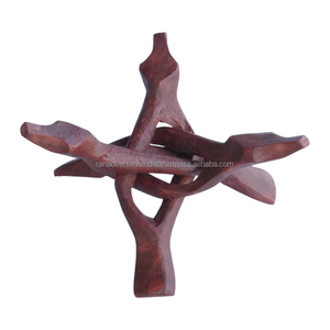 แท่นวางไม้แกะสลักแบบสามขา พับได้ สีน้ำตาลแดง ประดับเปลือกหอยเป๋าฮื้อ คริสตัล ลูกบอล ภาชนะใส่กุญแจ ภาชนะใส่ธูป สำหรับฤดูหนาวและฤดูใบไม้ร่วง - Product Image 1