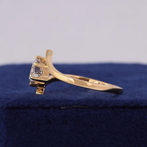 Bague en diamant rond de 1,50 carat cultivé en laboratoire, classique, plaqué or jaune 14 carats, bijoux de fiançailles et de mariage - Product Image 6