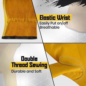 Gants de travail de sécurité pour le jardin, durables, anti-coupure, design personnalisé, gants de protection en cuir fabriqués au Pakistan, sur mesure - Product Image 2