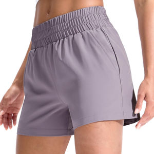 Shorts pour femmes, taille haute, vêtements de sport, tenue d'été pour la salle de sport, ceinture élastique avec poches, shorts de course pour femmes - Product Image 4