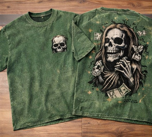 Camisetas Personalizadas de Alta Calidad con Estampado Frontal, Cuello Redondo, Estilo Urbano, Vintage, Lavadas, 100% Algodón Ecológico para Hombre - Product Image 1