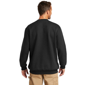 Sweat-shirts noirs en tricot pour hommes, 100% coton, molleton français, col rond, coupe ample, personnalisable - Product Image 1