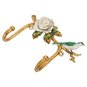 Handmade Enamel Bird Iron <b>Wall</b> Hook Decorative Metal Coat Hanger Flower Branch Hat Rack Luxury Antique Home Decor <b>Wall</b> Mounted - Product Image 2